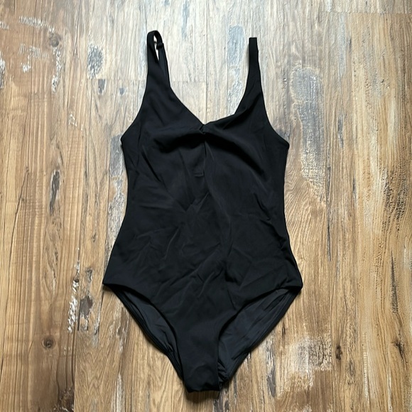 COS Black Twist Front One Piece Bathing Suit - Picture 1 of 7